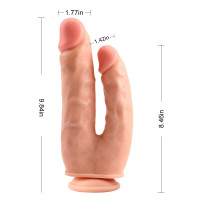Фаллоимитатор двойной Chisa Ballsy Super Cock Bromeo # 01 на присоске, телесный