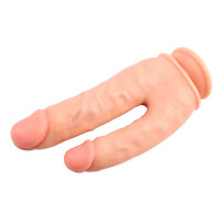 Фаллоимитатор двойной Chisa Ballsy Super Cock Bromeo # 01 на присоске, телесный