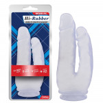 Фаллоимитатор двойной на присоске Chisa Hi-Rubber, прозрачный