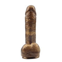 Фаллоимитатор реалистичный Chisa Dark Muscle с яичками на присоске, золотой
