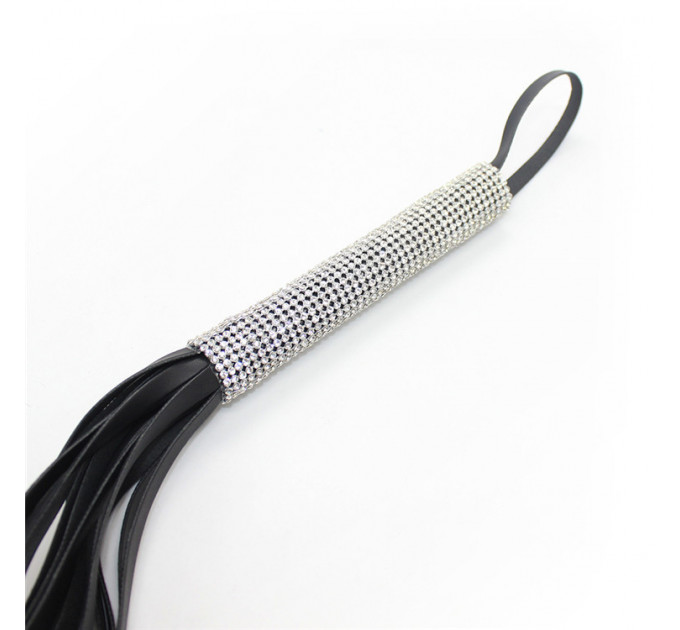 Флоггер со стразами DS Fetish Flogger diamond L black