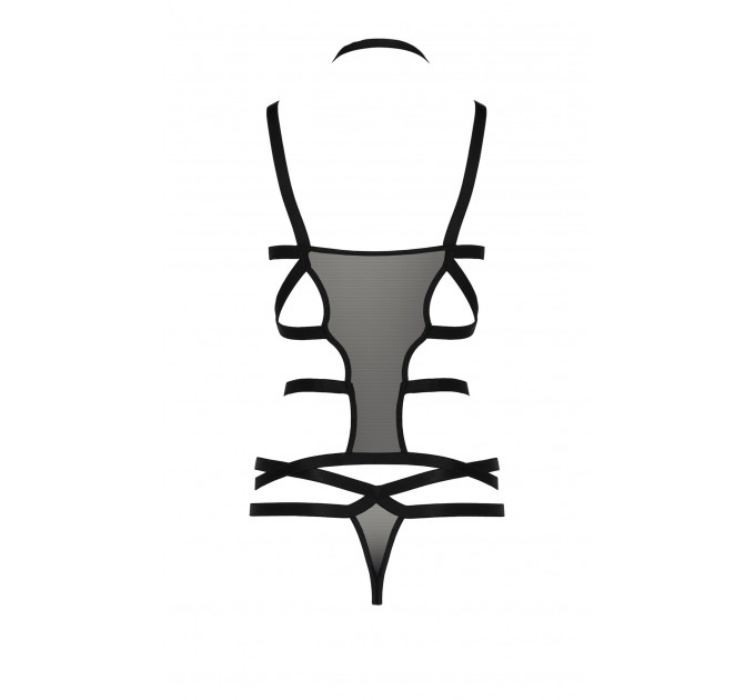 Корсет со стреп-лентами HAGAR CORSET black S/M - Passion