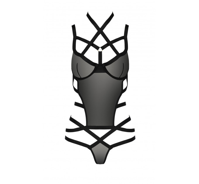 Корсет со стреп-лентами HAGAR CORSET black S/M - Passion