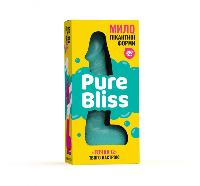 Мыло член на присоске Pure Bliss BIG бирюзовый, 18 см