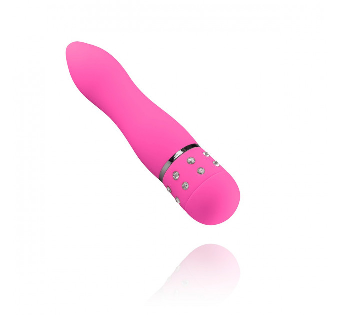 Мини-вибратор со стразами Easytoys, розовый, 11.4 х 2.4 см