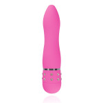 Мини-вибратор со стразами Easytoys, розовый, 11.4 х 2.4 см