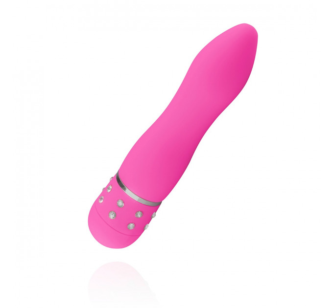 Мини-вибратор со стразами Easytoys, розовый, 11.4 х 2.4 см