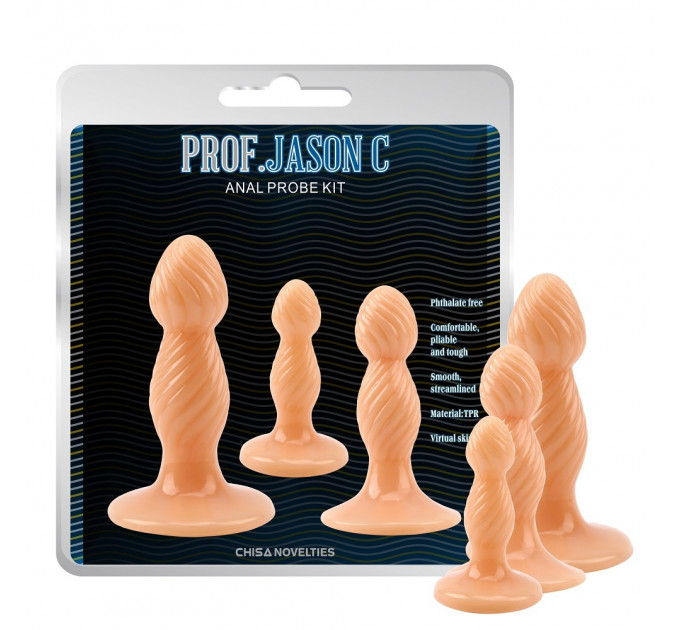 Набір анальних пробок Chisa Prof.Jason C Anal Probe Kit, бежевий