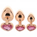 Набор анальных пробок с камнем Rear Assets Trainer Kit Heart Pink