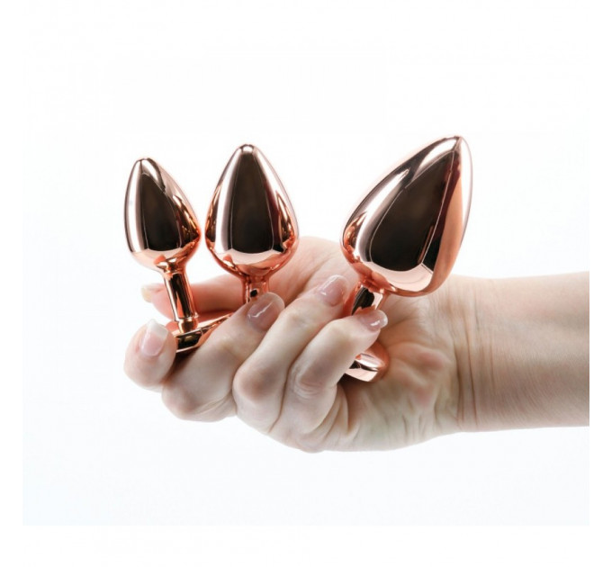 Набор анальных пробок с камнем Rear Assets Trainer Kit Heart Pink
