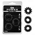 Набір ерекційних обручок Chisa GK Power Cock Rings Set, чорні, 3 шт.