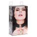 Ошейник широкий черный Kinky Diva Collar Me с золотистым кольцом
