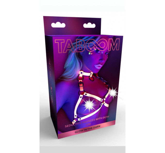 Портупея в виде бюстье с открытыми чашками Taboom Glow In The Dark с функцией свечения в темноте