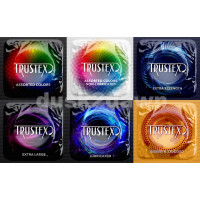 Презервативи Trustex різних кольорів зі змащенням