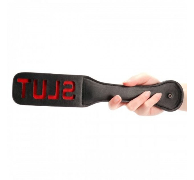 Шлепалка черная квадратная с надписью SLUT PADDLE 31,5 см