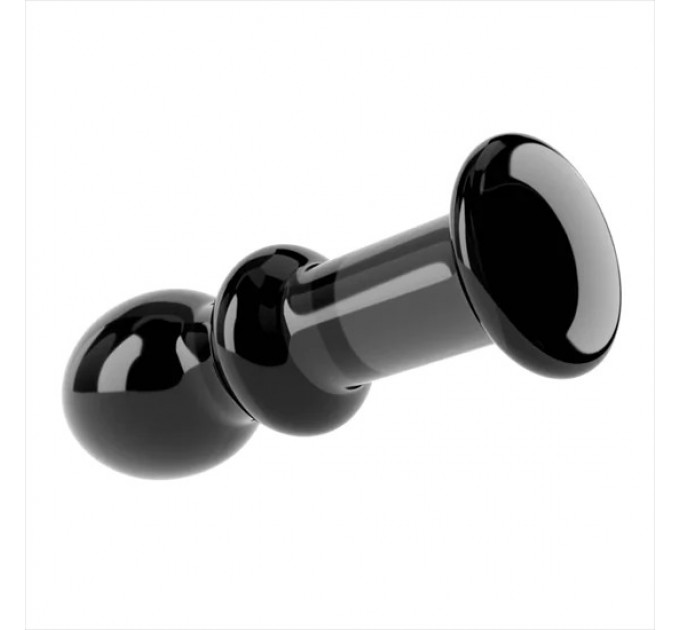 Стеклянная анальная пробка 4,5" Glass Romance Black