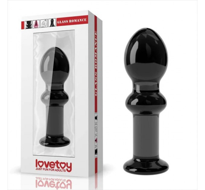 Стеклянная анальная пробка 4,5" Glass Romance Black