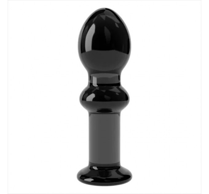 Стеклянная анальная пробка 4,5" Glass Romance Black