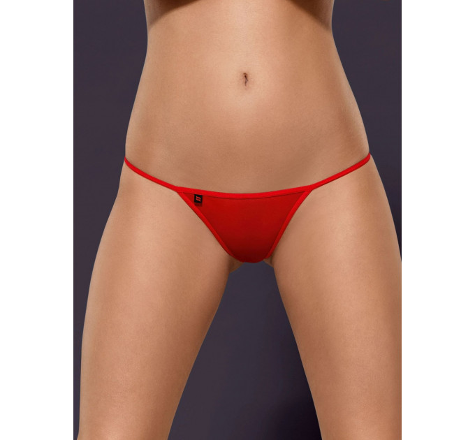 Сексуальные стринги Obsessive Luiza с кружевным украшением сзади, красные, L\XL