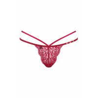 Трусики стринги кружевные Obsessive Ivetta, красный, L/XL