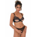 Трусики с цветочной аппликацией и открытым доступом Daring Intimates черный, S/M