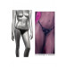 Трусики стринги со стразами и открытым доступом CalExotics Crotchless Thong, черный