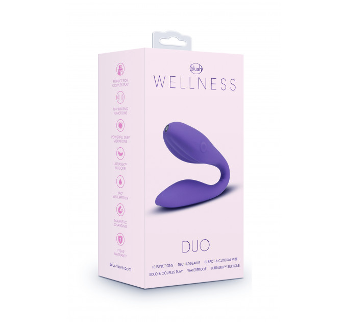 Универсальный вибратор для пар Blush WELLNESS DUO PURPLE