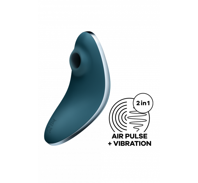 Вакуумный клиторальный стимулятор с вибрацией SATISFYER VULVA LOVER 1 BLUE