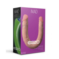 Двухсторонний фаллоимитатор EGZO MAD Ciberskin из киберкожи, телесный