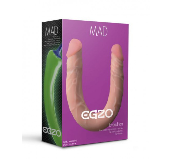 Двухсторонниий фаллоимитатор EGZO Ciberskin 46 см* 4.5 см