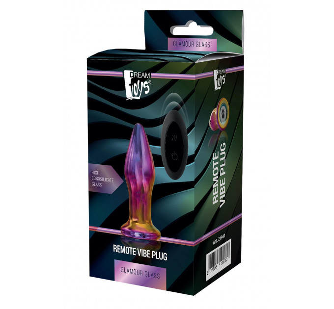 Анальна пробка із вібрацією скляна Dream Toys GLAMOUR GLASS PLUG