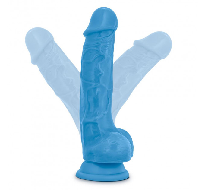 Фаллоимитатор с двойной плотностью NEO 7.5INCH COCK W. BALLS BLUE