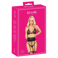 Комплект білизни Suspender Set black S/M