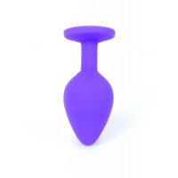 Анальная пробка с камнем Plug-Jewellery Purple Silicon PLUG Medium- Red Diamond размер М