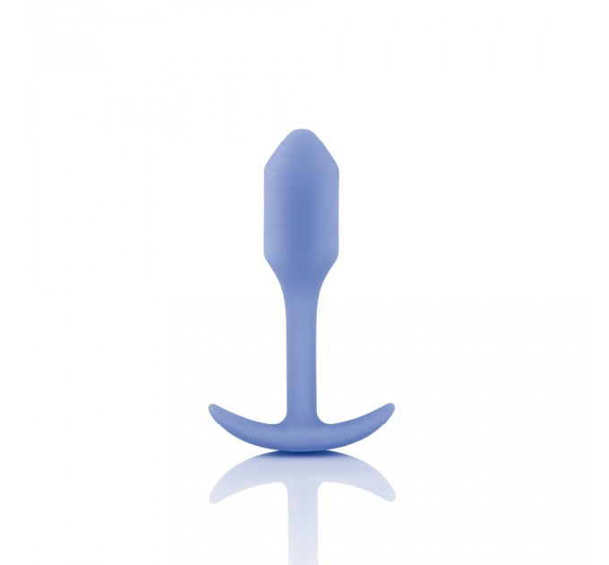 Анальна пробка із зміщеним центром ваги, S, B-vibe Snug Plug 1 фіолетова, 8.6 х 2.2 см