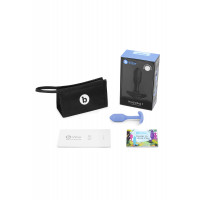 Анальная пробка со смещенным центром тяжести, S, B-vibe Snug Plug 1 фиолетовая, 8.6 х 2.2 см