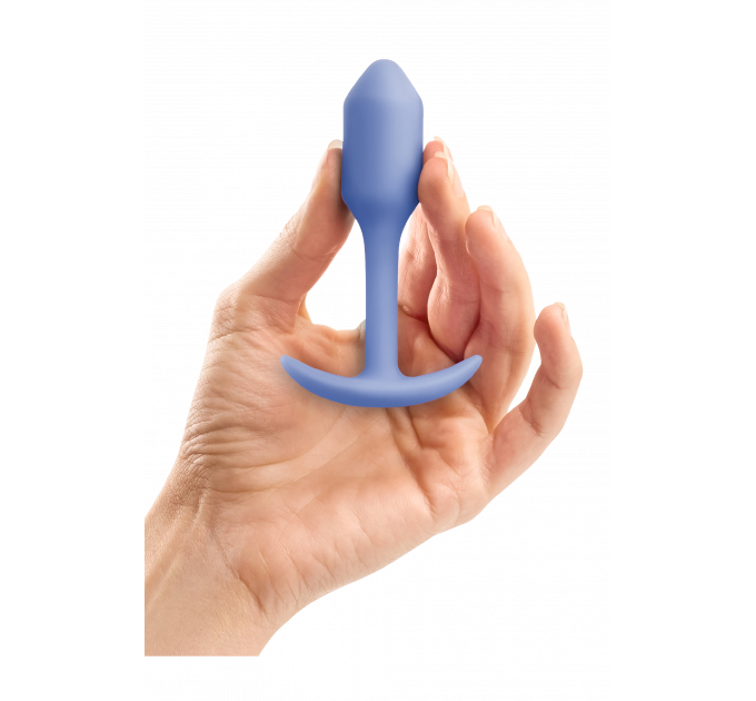 Анальна пробка із зміщеним центром ваги, S, B-vibe Snug Plug 1 фіолетова, 8.6 х 2.2 см