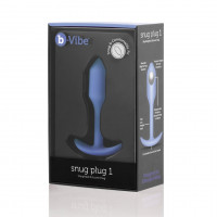 Анальная пробка со смещенным центром тяжести, S, B-vibe Snug Plug 1 фиолетовая, 8.6 х 2.2 см