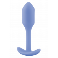 Анальная пробка со смещенным центром тяжести, S, B-vibe Snug Plug 1 фиолетовая, 8.6 х 2.2 см
