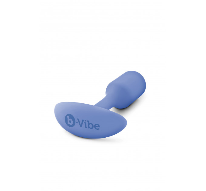 Анальна пробка із зміщеним центром ваги, S, B-vibe Snug Plug 1 фіолетова, 8.6 х 2.2 см