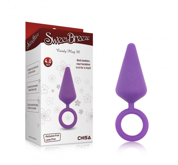Анальная пробка c кольцом Chisa Sweet Breeze, фиолетовый, M