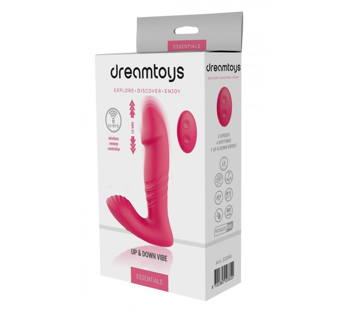 Анальний вібратор DREAM TOYS Essentials із поступальними рухами, рожевий