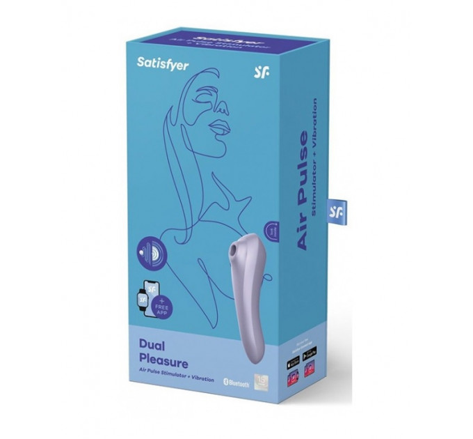 Двойной смарт вибратор с вакуумной стимуляцией SATISFYER DUAL PLEASURE MAUVE