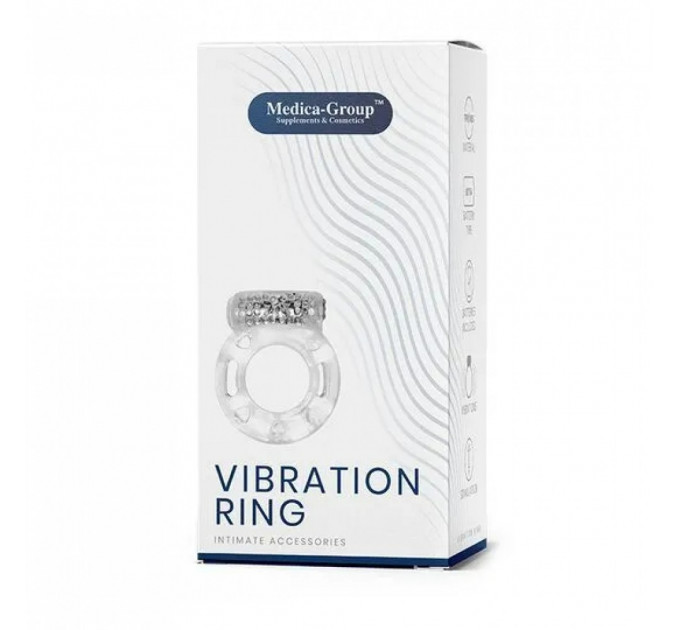 Кільце ерекційне Medica-Group Vibration Ring з вібрацією, прозорий