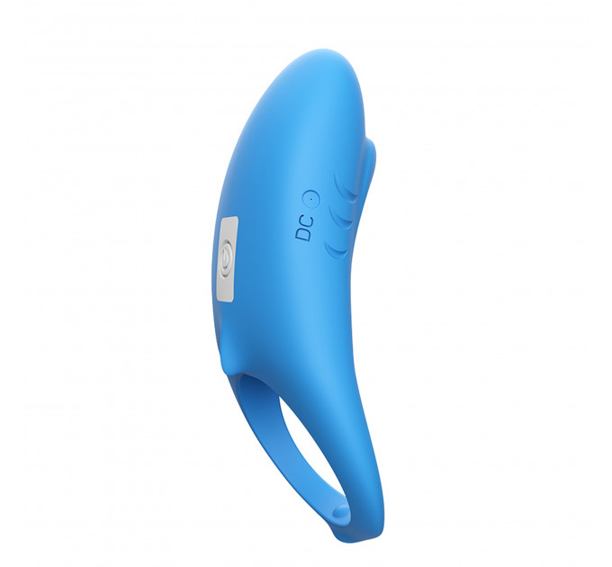 Ерекційне кільце з вібрацією Shark light blue