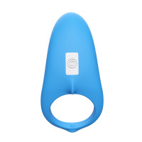 Ерекційне кільце з вібрацією Shark light blue