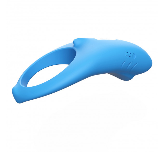 Ерекційне кільце з вібрацією Shark light blue
