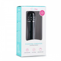 Вібратор Love Diamond Vibrator чорний, оздоблений стразами, 11.4 см.