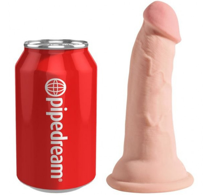Фаллоимитатор реалистичный на присоске King Cock, бежевый