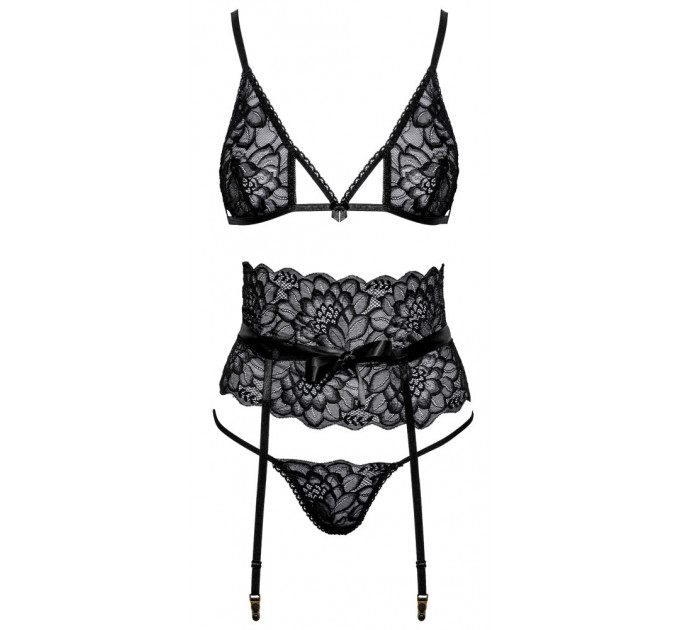 Комплект белья Suspender Set black S/M